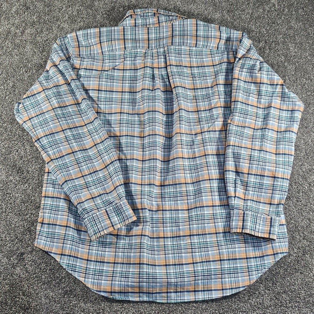 Ralph Lauren Button Down Mens XXL Blue Orange Plaid Classic Fit Cotton Preppy - Picture 11 of 11